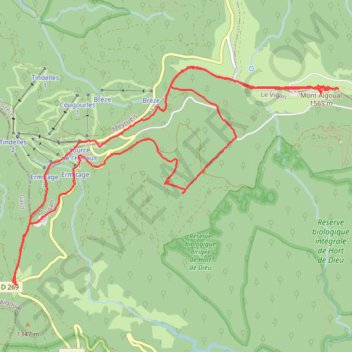 Trace GPS Le Mont Aigoual, depuis le col de Serrerreyde, itinéraire, parcours