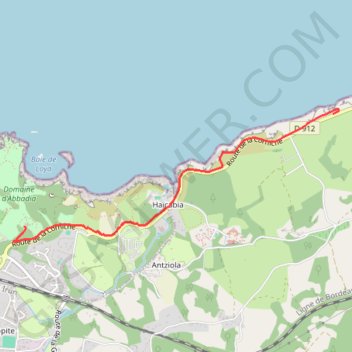 Trace GPS Cote basque Hendaye-aller, itinéraire, parcours