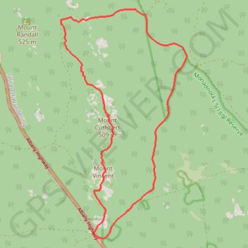 Trace GPS Sullivan Rock - Mount Vincent - Mount Cuthbert, itinéraire, parcours