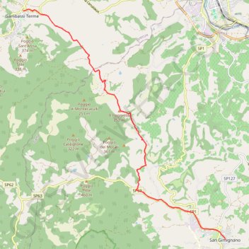 Trace GPS De Gambassi Terme à San Gimignano, itinéraire, parcours