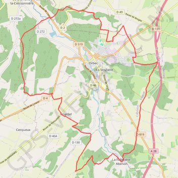 Trace GPS Rando le tour d'Orbec, itinéraire, parcours