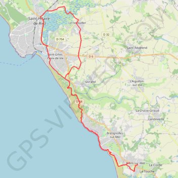 Trace GPS 210915 VTT Brem/Le Fenouiller/St Gilles Croix de Vie, itinéraire, parcours