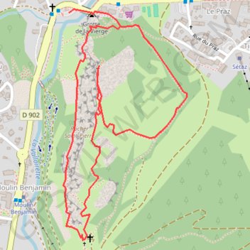 Trace GPS Le Rocher Saint-Pierre depuis la Borgé (Valloire), itinéraire, parcours