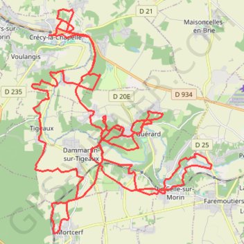 Trace GPS Crécy-la-Chapelle Cyclisme, itinéraire, parcours