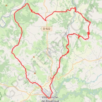 Trace GPS Circuit de Villefranche-de-Rouergue - Foissac, itinéraire, parcours