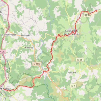 Trace GPS 4 Faux - Aumont-Aubrac, itinéraire, parcours