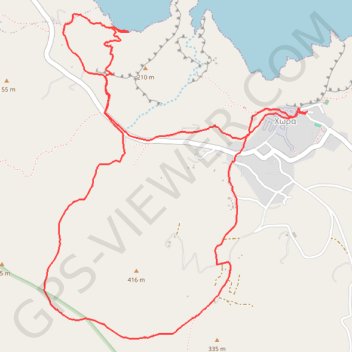 Trace GPS La plage de Vorina à Folegandros, itinéraire, parcours