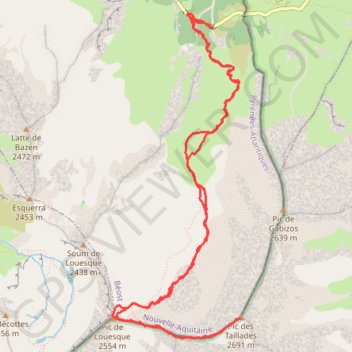 Trace GPS Le Grand Gabizos par le Soulor, itinéraire, parcours