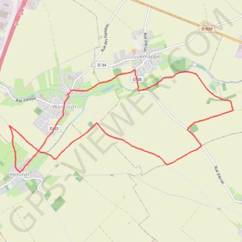 Trace GPS Wancourt - Guémappe - Heninel, itinéraire, parcours