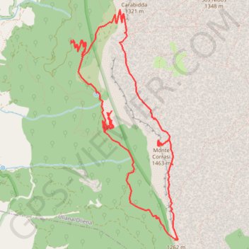 Trace GPS Oliena: Sas Prunas, Daddana, Tuones, Punta Corrasi, Iscala '..., itinéraire, parcours