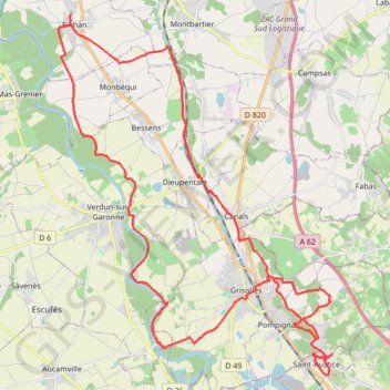 Trace GPS De Finhan à Saint-Rustice, itinéraire, parcours