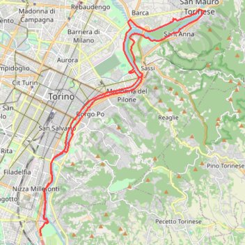 Trace GPS Due passi nel Valentino, itinéraire, parcours