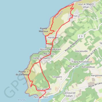 Trace GPS Plougastel-Daoulas, itinéraire, parcours