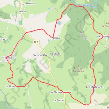 Trace GPS Balade autour de Nizerolles, itinéraire, parcours