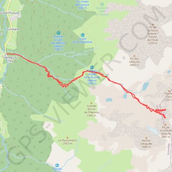 Trace GPS Pic de la Grande Valloire NO, itinéraire, parcours
