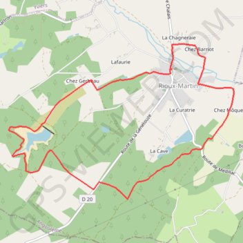 Trace GPS Circuit des étangs - Rioux-Martin, itinéraire, parcours