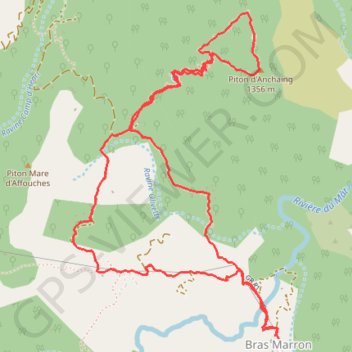 Trace GPS Ascension du Piton d'Anchaing, itinéraire, parcours