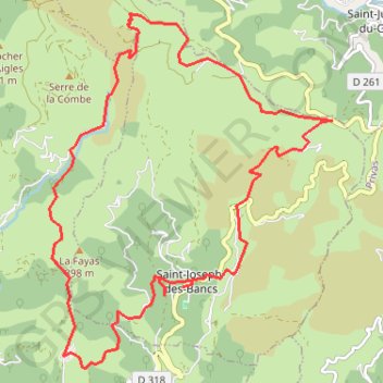 Trace GPS Saint Joseph des bancs, Ardèche, itinéraire, parcours