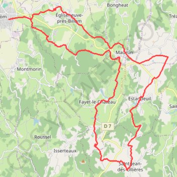Trace GPS La boucle de Saint-Jean-des-Ollières, itinéraire, parcours