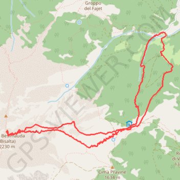 Trace GPS Monte Besimauda (Bisalta), itinéraire, parcours