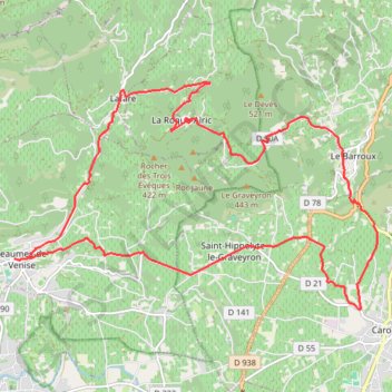 Trace GPS Au pied des Dentelles de Montmirail - Beaumes-de-Venise, itinéraire, parcours