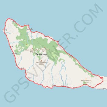 Trace GPS FUTUNA - tour de l'île, itinéraire, parcours