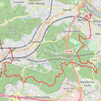 Trace GPS Issy-les-Moulineaux à Viroflay, itinéraire, parcours