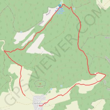 Trace GPS Marche nordique Clemencey, itinéraire, parcours