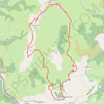 Trace GPS Randonnée à l'Haltzamendi au Pays Basque, itinéraire, parcours