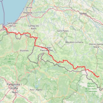 Trace GPS Traversée des Pyrénées Hendaye-Borce, itinéraire, parcours