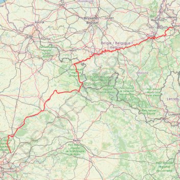 Trace GPS EuroVélo 3 : Aix-la-Chappelle (Aachen, Allemagne) - Île-de-France, itinéraire, parcours