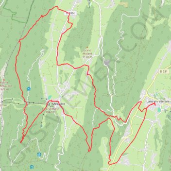 Trace GPS Bel itinéraire de VTT de Lans à Méaudre, itinéraire, parcours