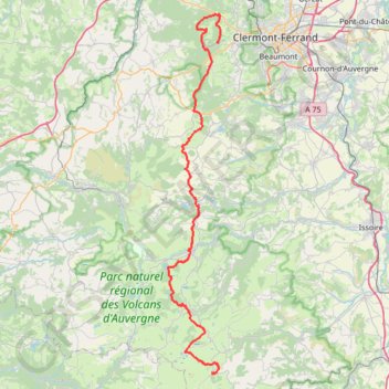 Trace GPS Grande Traversée du Massif Central : Puy de Dome - Boutaresse, itinéraire, parcours
