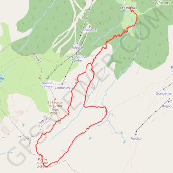 Trace GPS Pointe du Dard en traversée depuis le Chornais, itinéraire, parcours