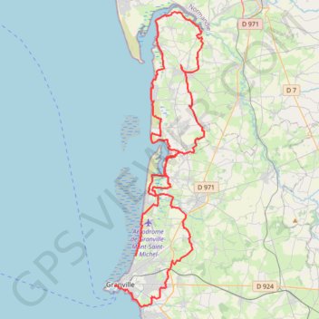 Trace GPS Boucle à Donville-les-Bains, itinéraire, parcours