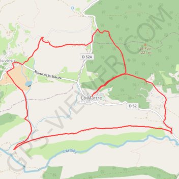 Trace GPS La Martre Châteauxvieux, itinéraire, parcours