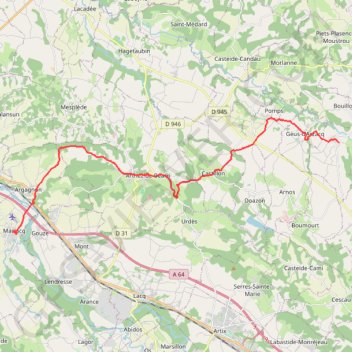 Trace GPS Uzan - Maslacq, itinéraire, parcours