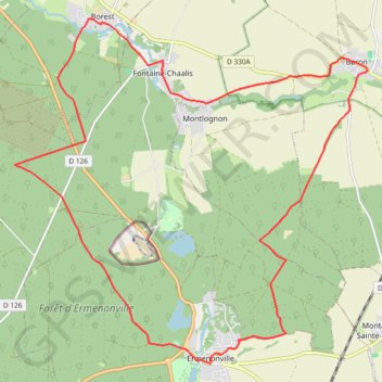 Trace GPS Autour de l'Abbaye de Chaalis, itinéraire, parcours