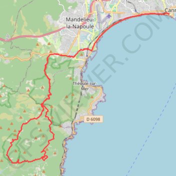 Trace GPS Cannes - Ravin des Lentisques, itinéraire, parcours