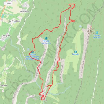 Trace GPS Passage du Versoud et circuit de la cascade depuis Brondelière, itinéraire, parcours