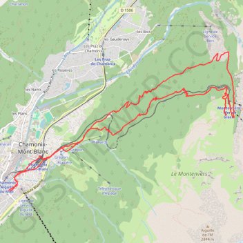 Trace GPS De Chamonix au Montenvers, itinéraire, parcours
