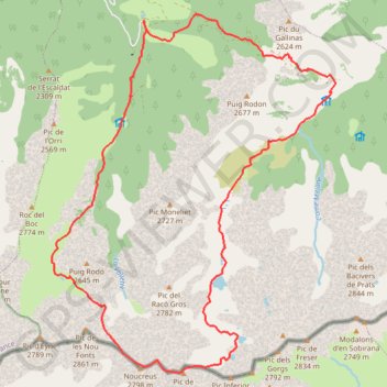 Trace GPS Pic de la Fossa del Gégant, itinéraire, parcours