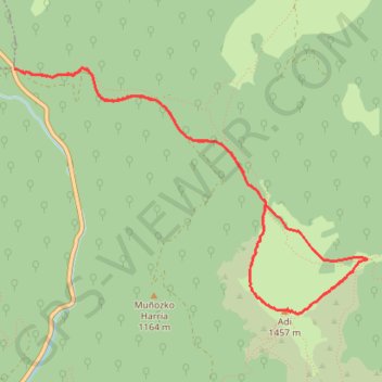 Trace GPS Ascension de l'Adi, itinéraire, parcours