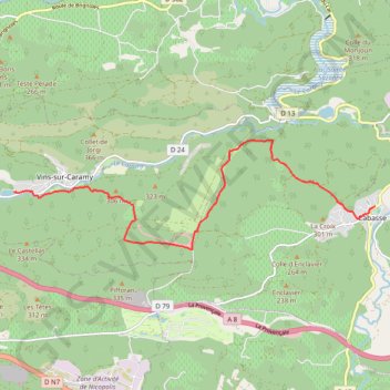 Trace GPS Cabasse - Vins - Trail 3, itinéraire, parcours