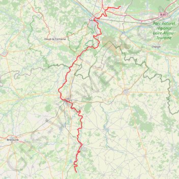 Trace GPS GR36 De Brain-sur-Allonnes (Maine-et-Loire) à Gourgé (Deux-Sèvres), itinéraire, parcours