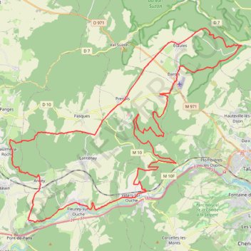 Trace GPS VTT Ouche et Suzon, itinéraire, parcours