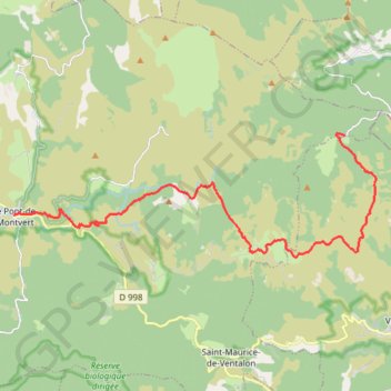 Trace GPS Un itinéraire du Pont-de-Montvert au Mas-de -la-Barque, itinéraire, parcours