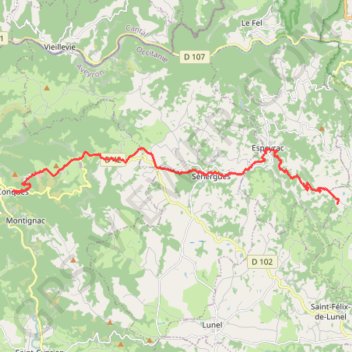 Trace GPS De Campagnac a Conques, itinéraire, parcours