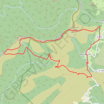 Trace GPS Hauts du Canton d'Olonzac, itinéraire, parcours