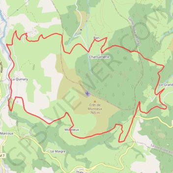 Trace GPS Croix du Mazet - Sainte-Croix-en-Jarez, itinéraire, parcours